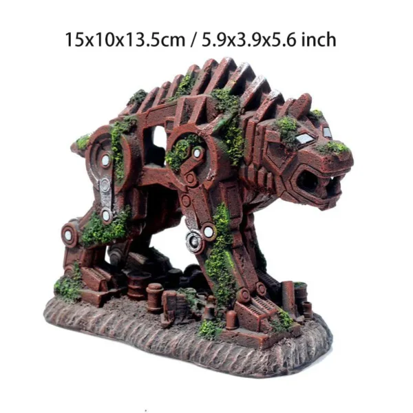Creative Landscaping Car Robot Dog Transformers Theme Fish Tank Decorations Ornaments Crafts Aquarium Decor Rock Castle - Image 8