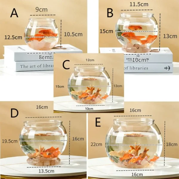Sturdy Nicely Betta Fish Bowl Small Aquariums for Small Ornamental Fish And Reptiles High Transparency Glass Good View - Image 4