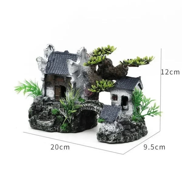 Simulation Decoration Fish Tank Ornament Ornament Resin Aquarium Ornament Fish Tank Landscape House Model Aquarium Ornament - Image 7