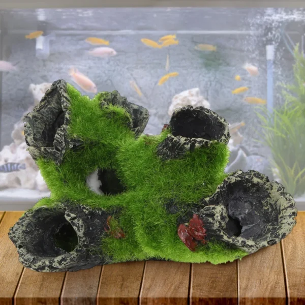 Resin Breeding Hiding Cave Decorative Props Breeding Tree Shelter Crafts Arts Habitat Landscaping Decor for Aquarium Landscaping - Image 4