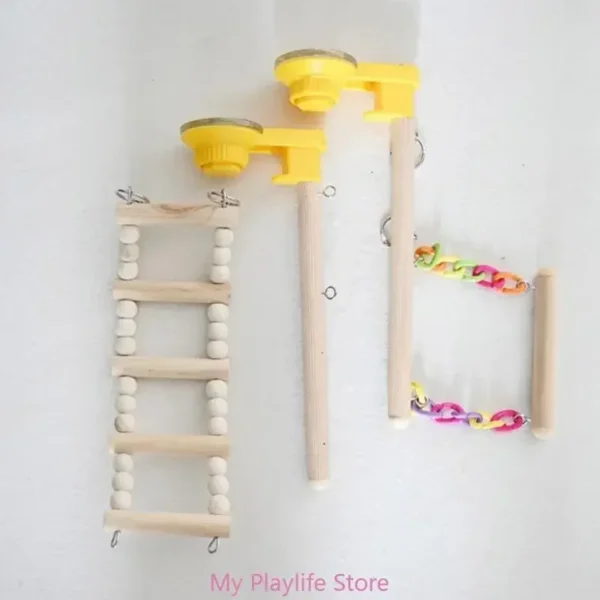 Bird Perch Toy Nature Stand for Parrots Conure Supplies Budgies Ladder Scratchers for Small Parrots Rack Toy - Image 4