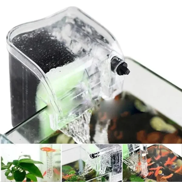 Performance Hang-On The Back Power Filter for Desktop and Betta Aquariums Submersible pump oxygen pump - Image 5