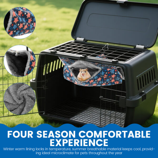 2Pcs Ferret Hammock Polyester Hamster Hammock with Loop and Tunnel Guinea Pig Hideout Ferret Bed Practical Pet Cage Accessories - Image 2