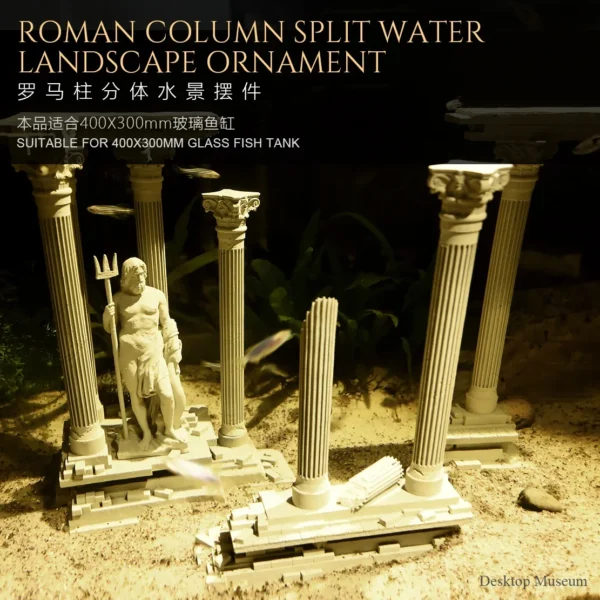 Full height 185mm fish tank water feature Roman column decoration LTCP-407 - Image 6