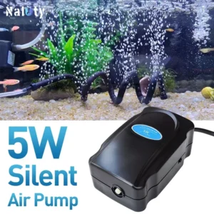 Aquarium 5W Silent Air Pump 220V-240V 110V Fish Tank Quiet Bubble Pump Oxygenation Air Stone Accessories Aquarium Air Compressor