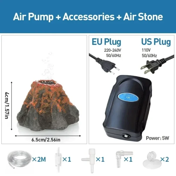 Aquarium 5W Silent Air Pump 220V-240V 110V Fish Tank Quiet Bubble Pump Oxygenation Air Stone Accessories Aquarium Air Compressor - Image 9