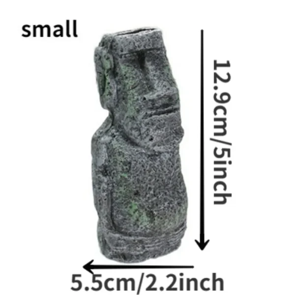 Easter Island Stone Statue Resin Ornament Fish Tank Aquarium Decoration Artificial Stone Aquarium Decor - Image 2