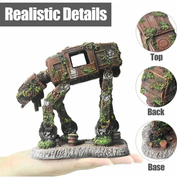 Creative Landscaping Car Robot Dog Transformers Theme Fish Tank Decorations Ornaments Crafts Aquarium Decor Rock Castle - Image 3