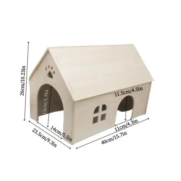 Best-selling oversized wooden guinea pig and small animal hiding spots - Totoro wooden nest, wooden house, devil squirrel house - Image 2