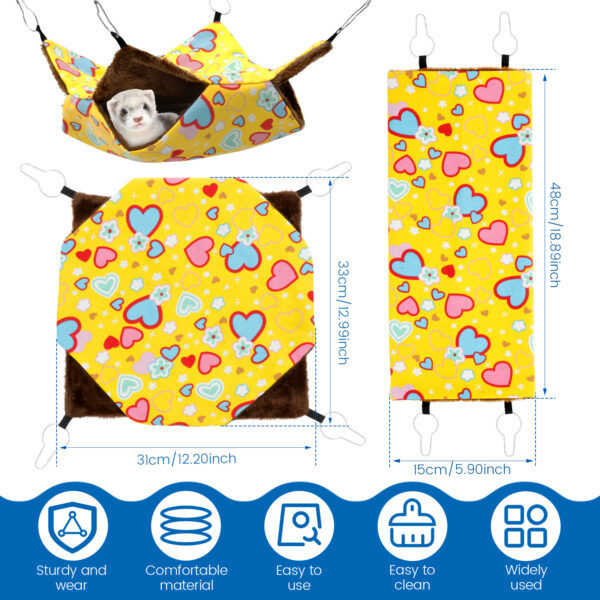 2Pcs Ferret Hammock Polyester Hamster Hammock with Loop and Tunnel Guinea Pig Hideout Ferret Bed Practical Pet Cage Accessories - Image 8