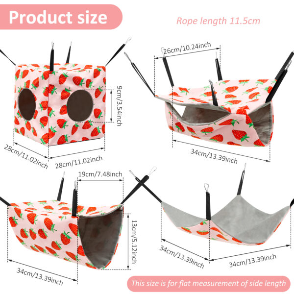 4Pcs Hamster Hammock Set Polyester Ferret Rat Hammock Set Soft Comfortable Hanging Guinea Pig Hideout Bed Small Pet Supplies - Image 7