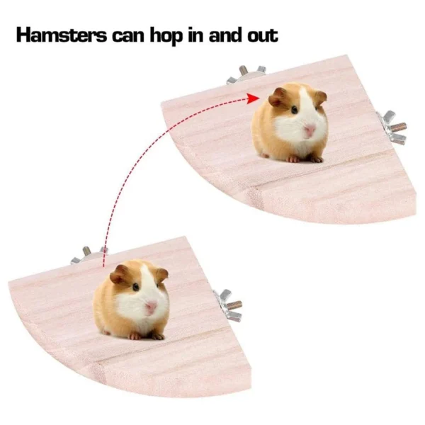 Fan-shaped Parrot Wooden Stand Rack Bird Cage Accessories Perch for Small Animal Chinchilla Squirrel Hamster Bird Stand Board - Image 4