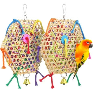 Bird Parrot Toys 2 Pack Bird Hanging Foraging Shredder Toys for Small Medium Birds Including Conure Cockatiel Parrotlet Lovebir
