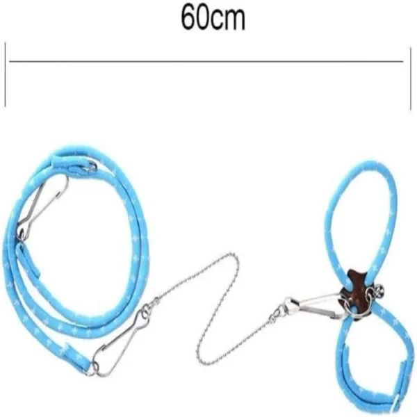 Blue Small Hamster Harness Rope, Lovely Adjustable Pet Rat Mouse Hamster Harness with Bell, Collars, Leads and Harnesses - Image 5
