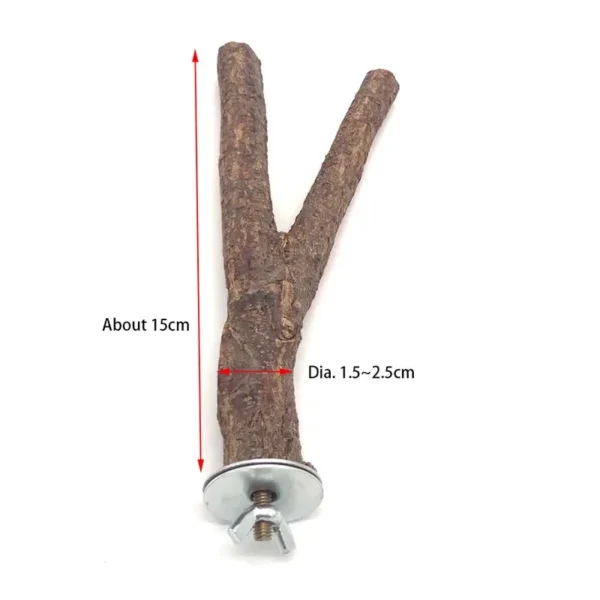 Natural Wood Pet Parrot Raw Wood Fork Tree Branch Stand Rack Squirrel Bird Hamster Branch Perches Chew Bite Toys Stick - Image 20