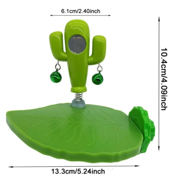 Funny Leaves Shape Bird Perch Stand Wear Resistant Cactus Parrot Play Stands with Bells Bird Playground Stand Cage Accessories - Image 6