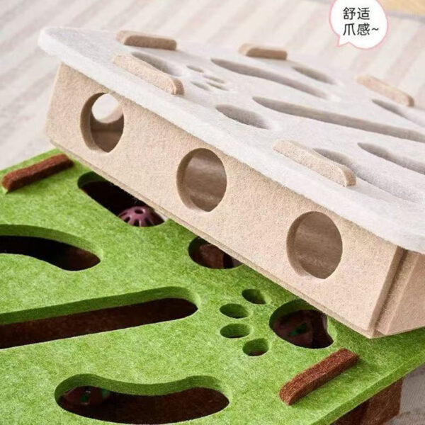 Pet Cat Puzzle Maze Holes Toys Felt Box With Bell Ball Kitten Playing Toys Interactive Funny Combination Set Cat Supplies - Image 3
