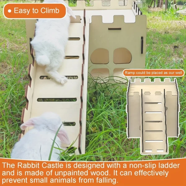 Rabbit Castle, Rabbit Hiding Place, Guinea Pig Rabbit, Totoro, Hedgehog, Detachable Habitat, Toy Decoration, Evading House, Wood - Image 3