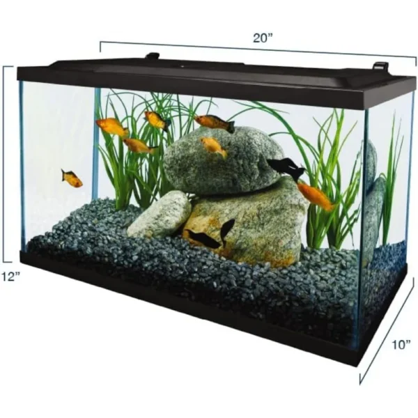 Aquarium, 10 Gallon, Complete Tropical Fish Tank Kit with LED Lighting for Freshwater Fish - Image 5