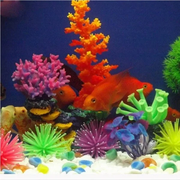 Luminous Simulation Sea Anemone Sea Urchin Silicone Color Coral Plant Aquarium Fish Tank Landscaping Decoration Home Ornaments - Image 4