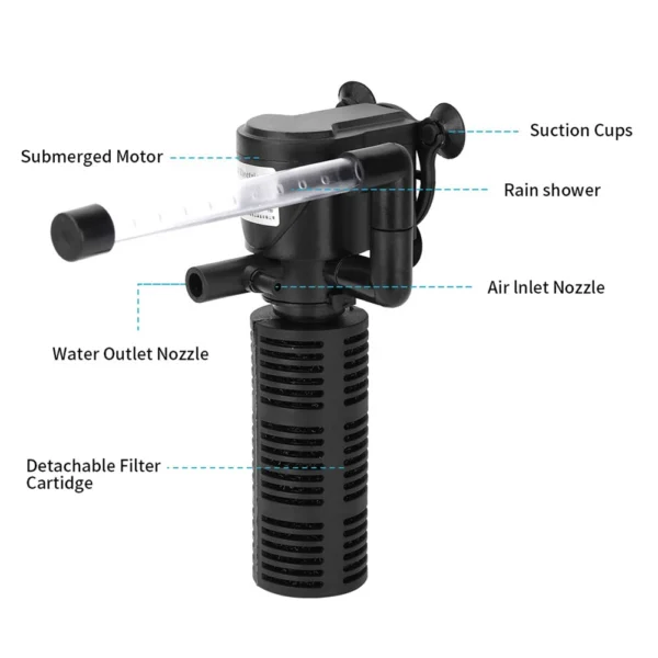 3 in 1 Aquarium Internal Filter Silent Aquarium Water Purifier Aquarium Air Pump Submersible Water Purifier Aquarium Accessories - Image 5