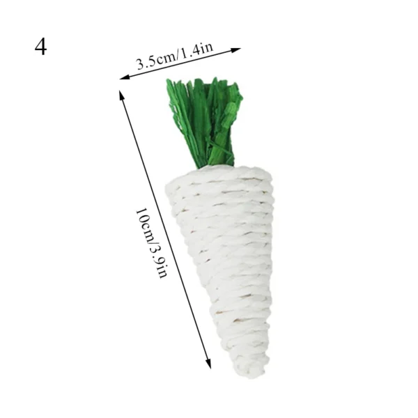 Hamster Rabbit Chew Toy Bite Grind Teeth Toys Corn Carrot Woven Balls for Tooth Cleaning Radish Molar Toys Pet Supplies 1pc - Image 7