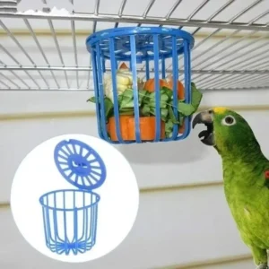 Cute Parrot Feeder Cage Fruit and Vegetable Rack Cage Accessories Hanging Basket Container Toy Pet Bird Supplies