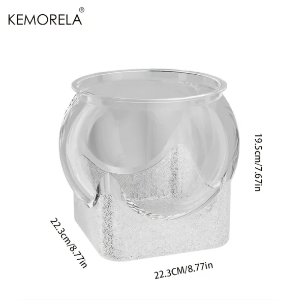 1PCS Round Shatterproof & Scratch-Resistant High-Transparency Fish Tank - Small Desktop Hydroponic Goldfish Tank for Office Home - Image 7