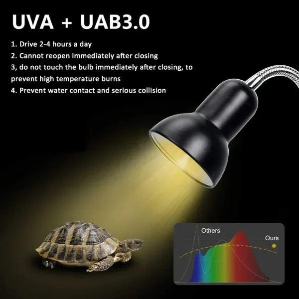 E27 Reptile Heating Lamp Lampshade American and European Standard Shower Lamp Holder Calcium Supplement Lamp Lizard Turtle - Image 3
