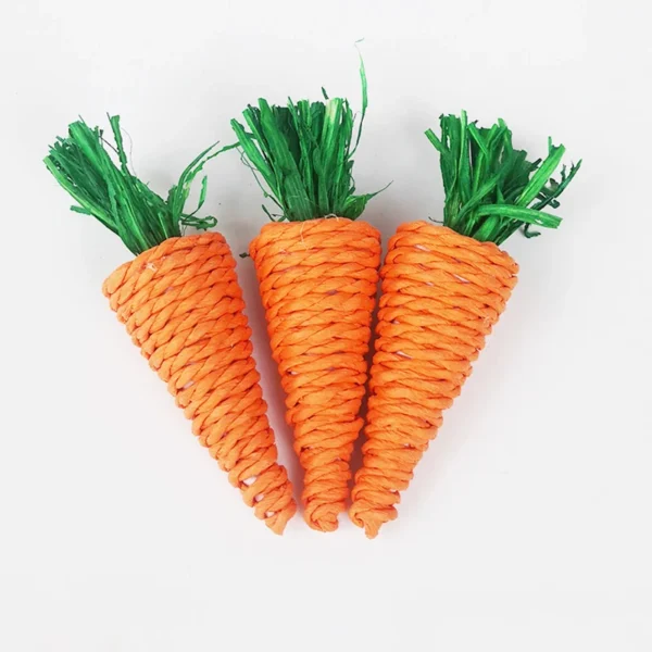 Hamster Rabbit Chew Toy Bite Grind Teeth Toys Corn Carrot Woven Balls for Tooth Cleaning Radish Molar Toys Pet Supplies 1pc - Image 2