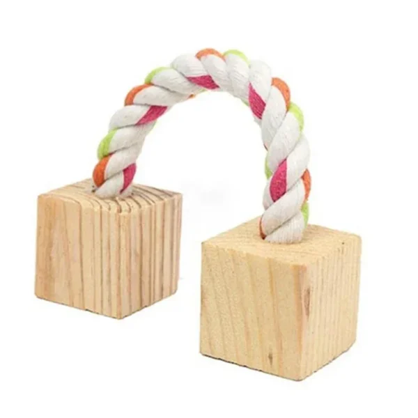 Natural Wood Chew Toys for Rodents Rabbit-Shaped Roller with Bell Guinea Pig/Rat Teeth Grinding & Play Activity - Image 12