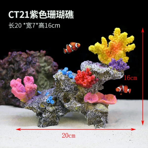 Fish Simulation Fake Coral Landscaping Full Rockery Aquatic Plants Decoration Marine Aquarium Scenery Fish and Hideout House - Image 11