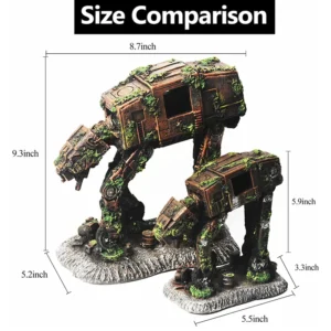 Creative Landscaping Car Robot Dog Transformers Theme Fish Tank Decorations Ornaments Crafts Aquarium Decor Rock Castle