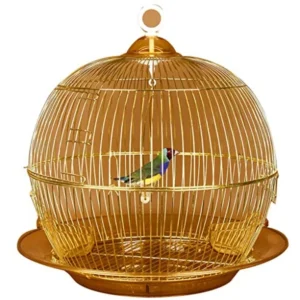 Affordable Retro Golden Bird Cage for Parakeets and Canaries Elegant Home Decor Solution with Luxury Packaging Suitable for Dov