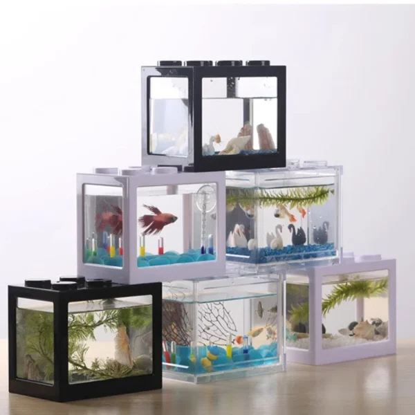 Aquarium Fish Tank Creative Multicolor Stackable Building Blocks Ecological for Small Reptile Pet Box Landscape Seawedecoration - Image 2