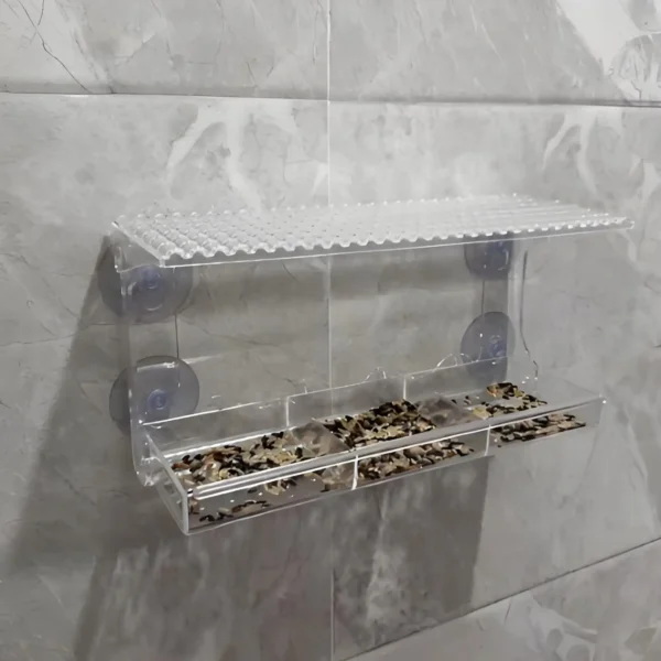 Clear Acrylic Window Bird Feeder with Strong Suction Cups - Outdoor Hanging Bird House for Garden,  Weatherproof - Image 3