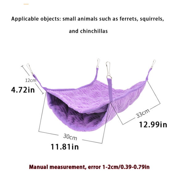 Ferret Hammock for Cage – Double Layer Plush Rat Hammock, Guinea Pig Hammock, Chinchilla Hammock – Small Animal Bed - Image 2