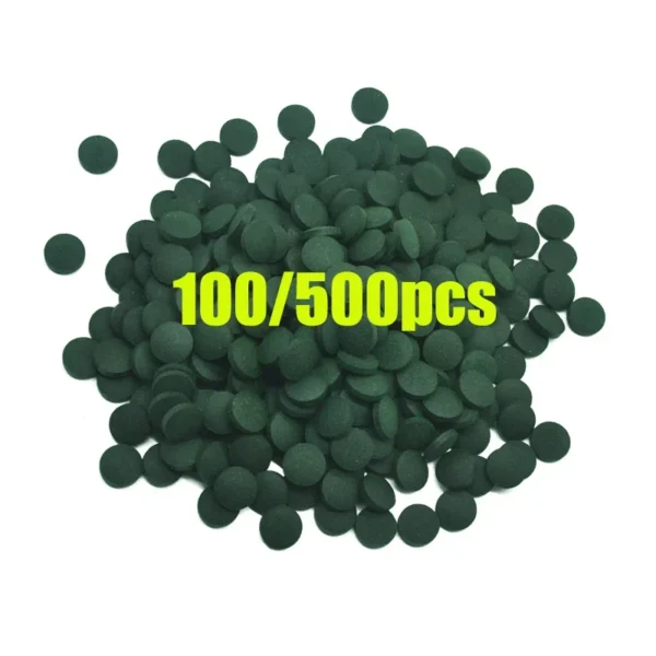 100pcs High Purity Spirulina Tablets Spiral Seaweed Enrichment Favorite Pets Food Fish Crystal Red Shrimp Fish Food Aquarium - Image 2