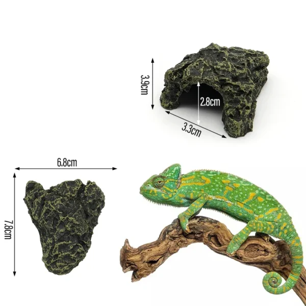 Reptile Hiding Cave Lizard Snake Turtle Hide Rest Cave Reptiles Basking Hide Habitat Aquarium Lizard Feeding Box Decoration - Image 9