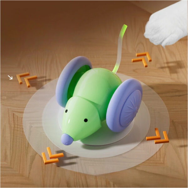 Interactive Cat Toy Electric Mouse Car Automatic Teaser kitten Pet Toys Rechargeable Intelligent Obstacle Avoidance Cat Car Toy - Image 4