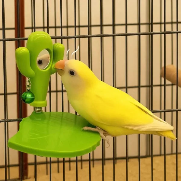 Funny Leaves Shape Bird Perch Stand Wear Resistant Cactus Parrot Play Stands with Bells Bird Playground Stand Cage Accessories - Image 2
