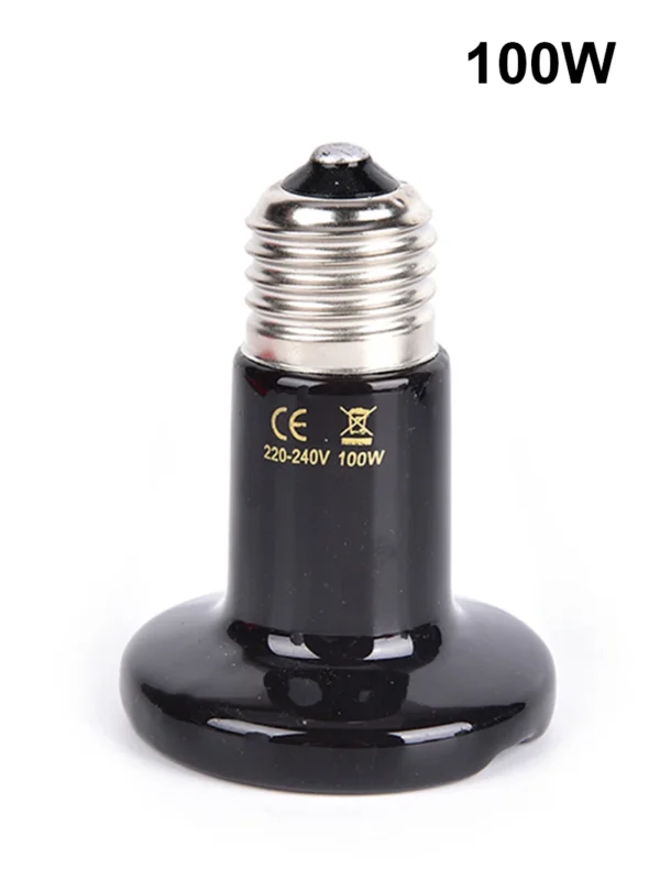 Reptile Heat Lamp Black Infrared Ceramic Emitter Heat Light Bulb Pet Brooder 220-240V Touch Lamp For Chameleon Cage Snake Tank - Image 10