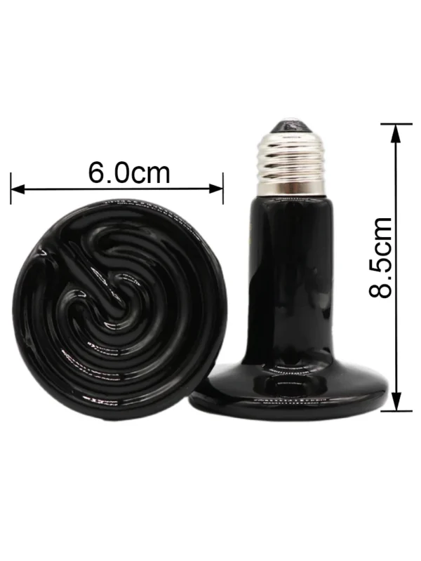 Reptile Heat Lamp Black Infrared Ceramic Emitter Heat Light Bulb Pet Brooder 220-240V Touch Lamp For Chameleon Cage Snake Tank - Image 3