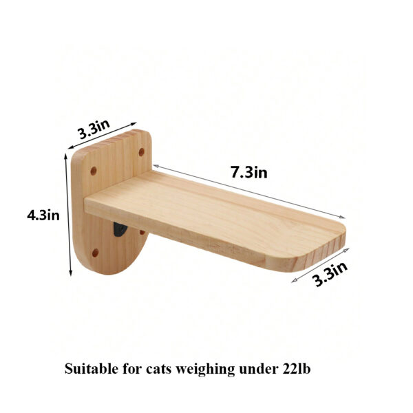 Cat Shelf Wall Hammock Climbing Shelves Moon Shaped And Perches Ladder Solid Wood Steps For Activity Indoor Cats Wall Furniture - Image 6