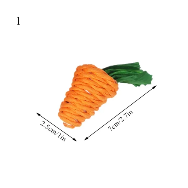 Hamster Rabbit Chew Toy Bite Grind Teeth Toys Corn Carrot Woven Balls for Tooth Cleaning Radish Molar Toys Pet Supplies 1pc - Image 11