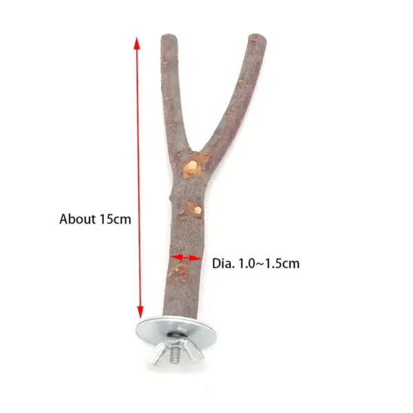 Natural Wood Pet Parrot Raw Wood Fork Tree Branch Stand Rack Squirrel Bird Hamster Branch Perches Chew Bite Toys Stick - Image 19
