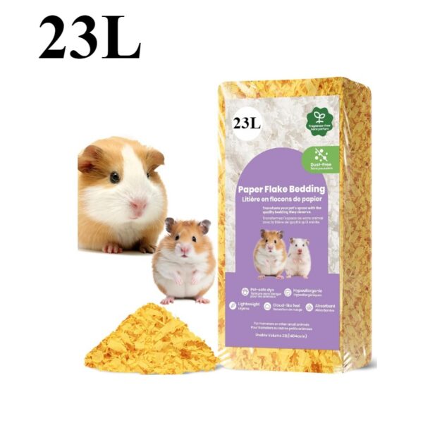 23L/50L Paper Small Pet Bedding Hamster Rabbits Guinea Pigs Odor Control Dust-Free Moisture Absorbent Natural Shavings Bedding - Image 12