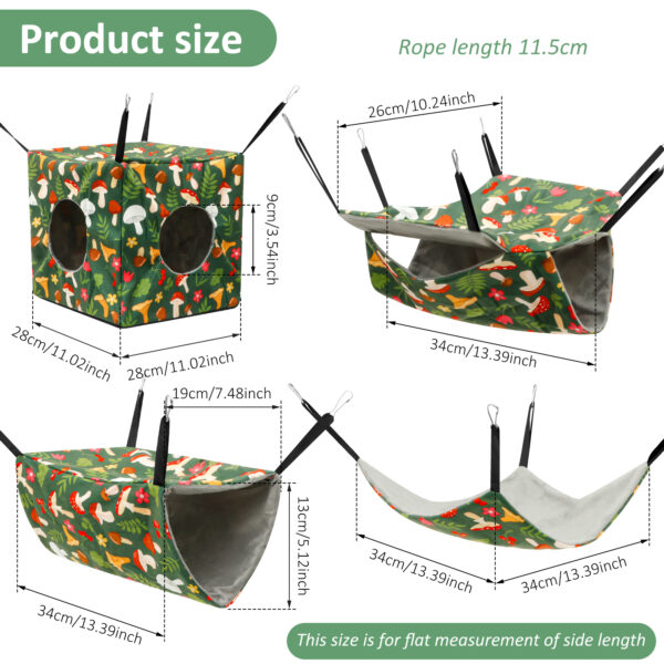 4Pcs Hamster Hammock Set Polyester Ferret Rat Hammock Set Soft Comfortable Hanging Guinea Pig Hideout Bed Small Pet Supplies - Image 8