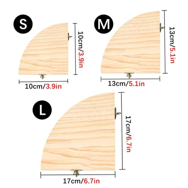 Fan-shaped Parrot Wooden Stand Rack Bird Cage Accessories Perch for Small Animal Chinchilla Squirrel Hamster Bird Stand Board - Image 3