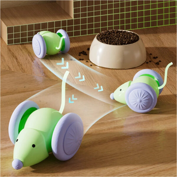 Interactive Cat Toy Electric Mouse Car Automatic Teaser kitten Pet Toys Rechargeable Intelligent Obstacle Avoidance Cat Car Toy - Image 3